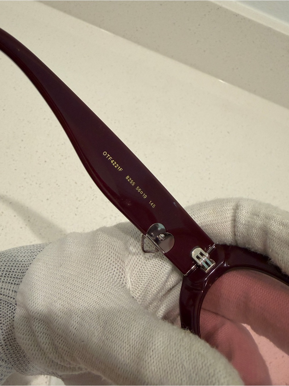 Women's Burgundy Frame Sunglasses with Pink Lenses - Picture 3 of 5